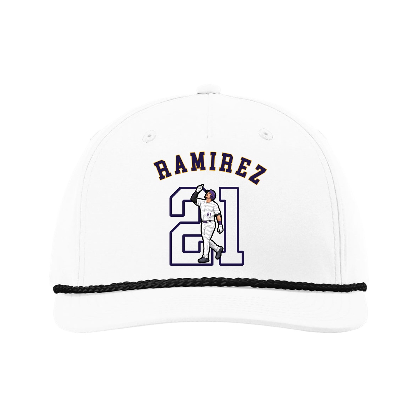 Five-Panel Classic Rope Cap — Shirsey Arch in White