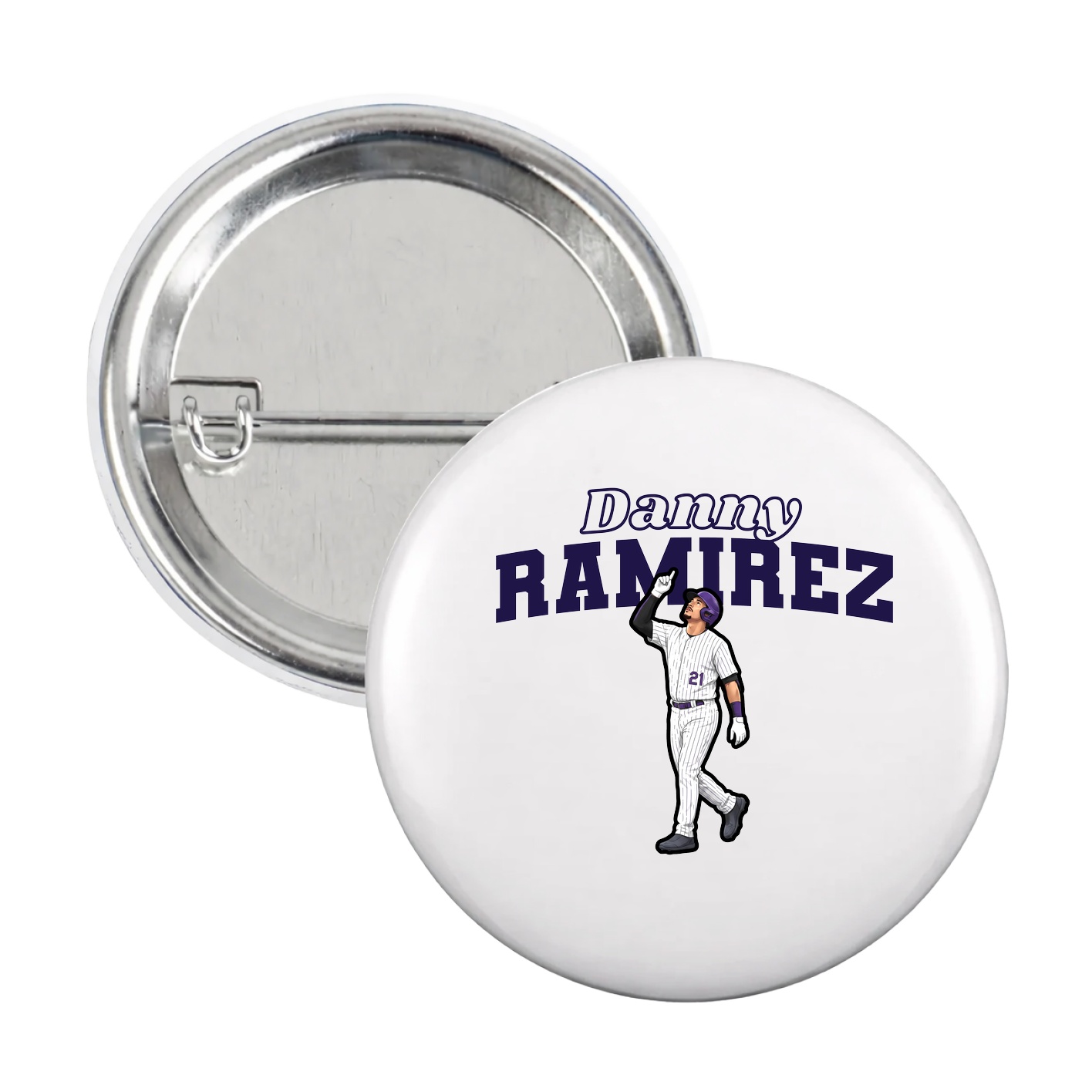 Game Day Button — Name Arch in White
