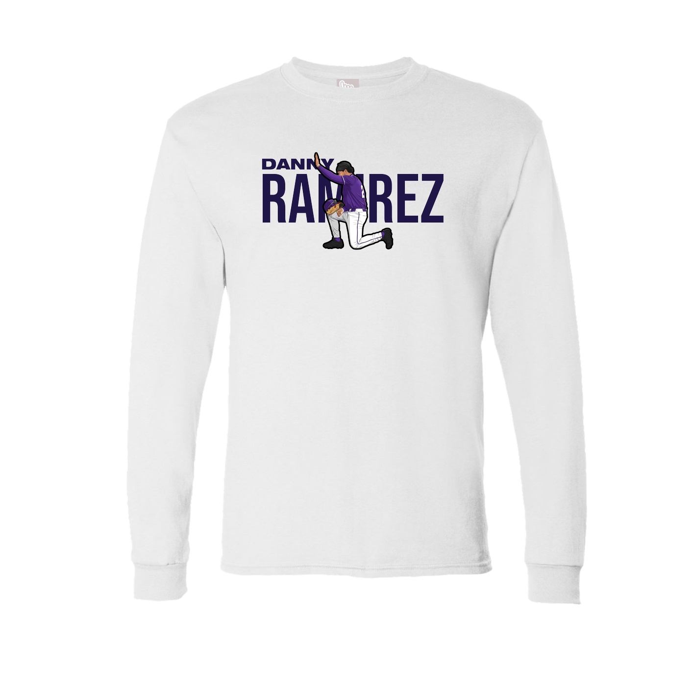 Long Sleeve Tee — Player Name in White