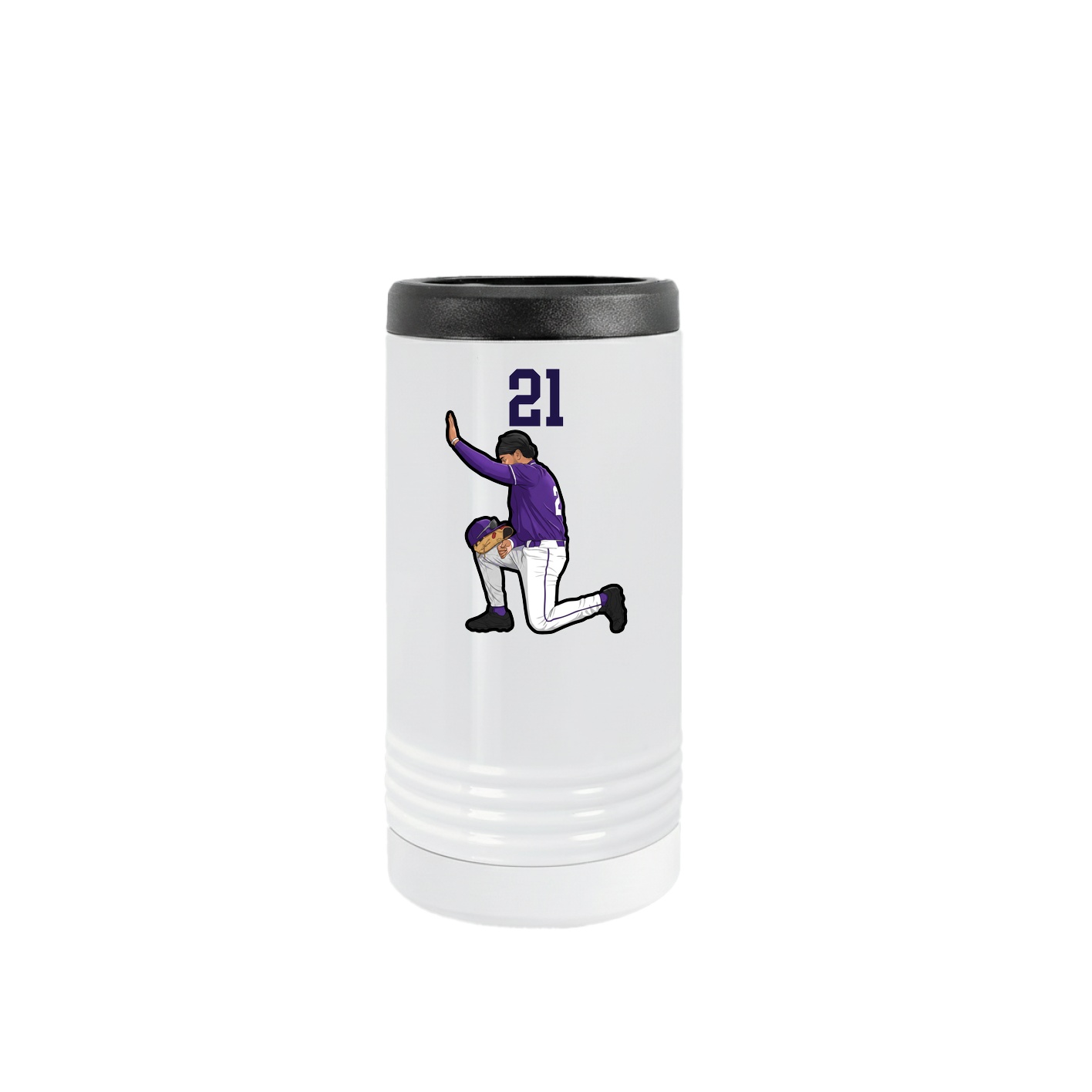 Slim Beverage Holder — Number Top in White