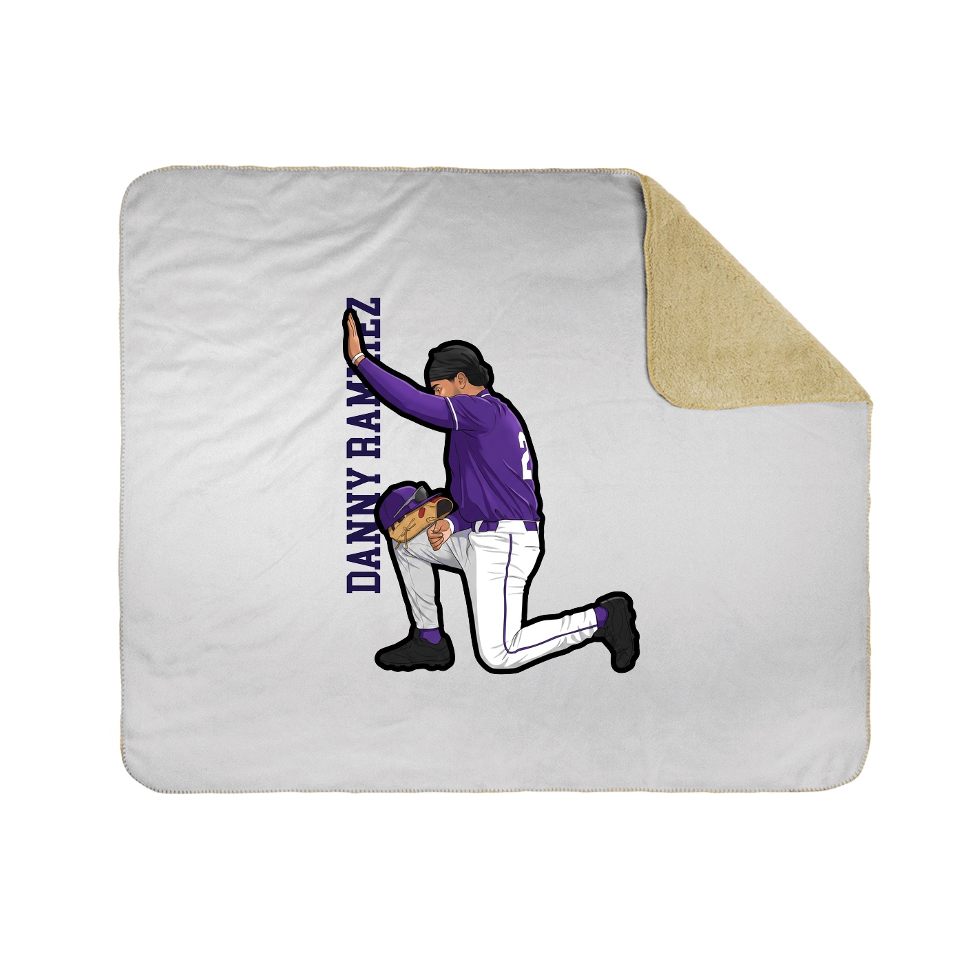 Throw Blanket — Name Vertical in White