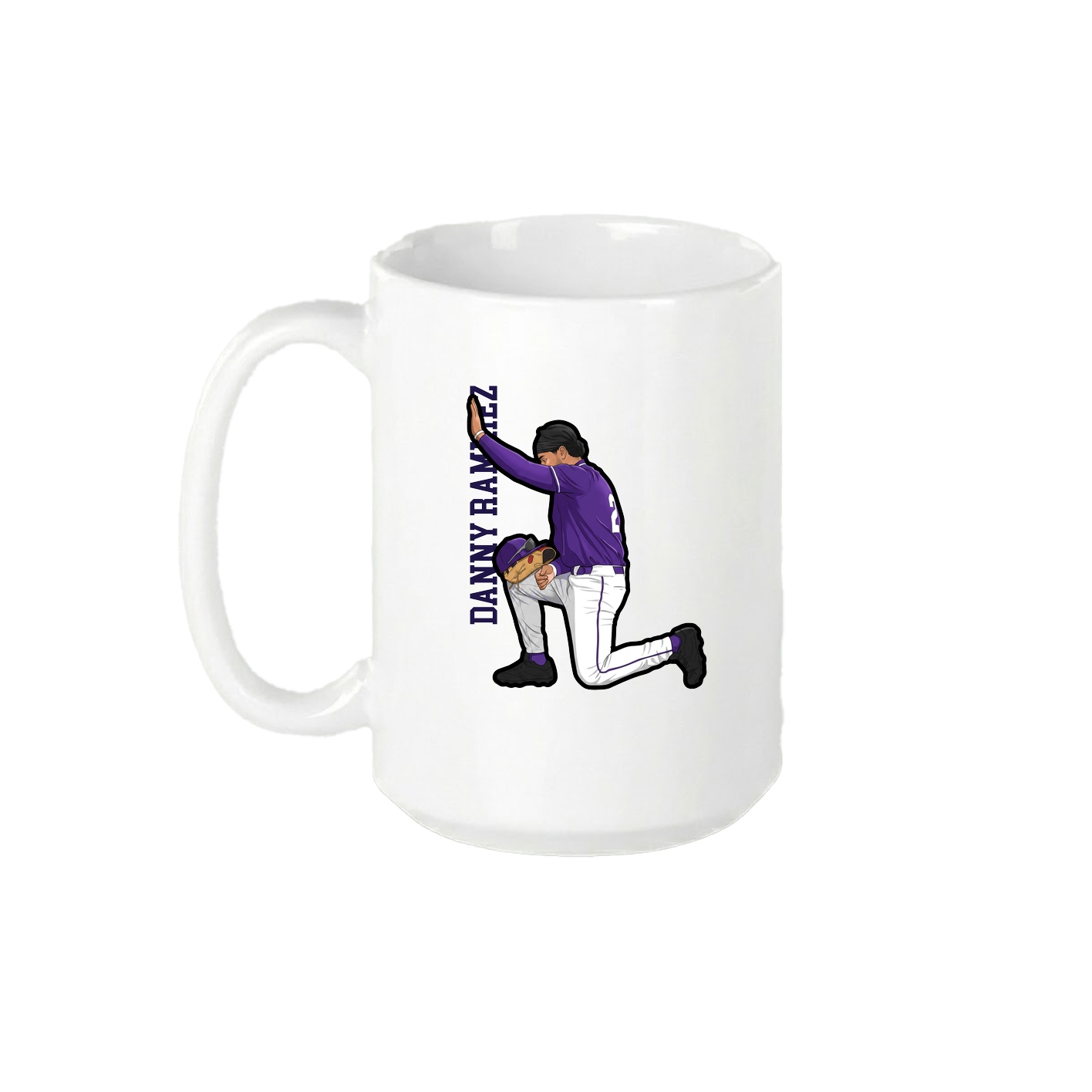 15oz Coffee Mug — Name Vertical in White