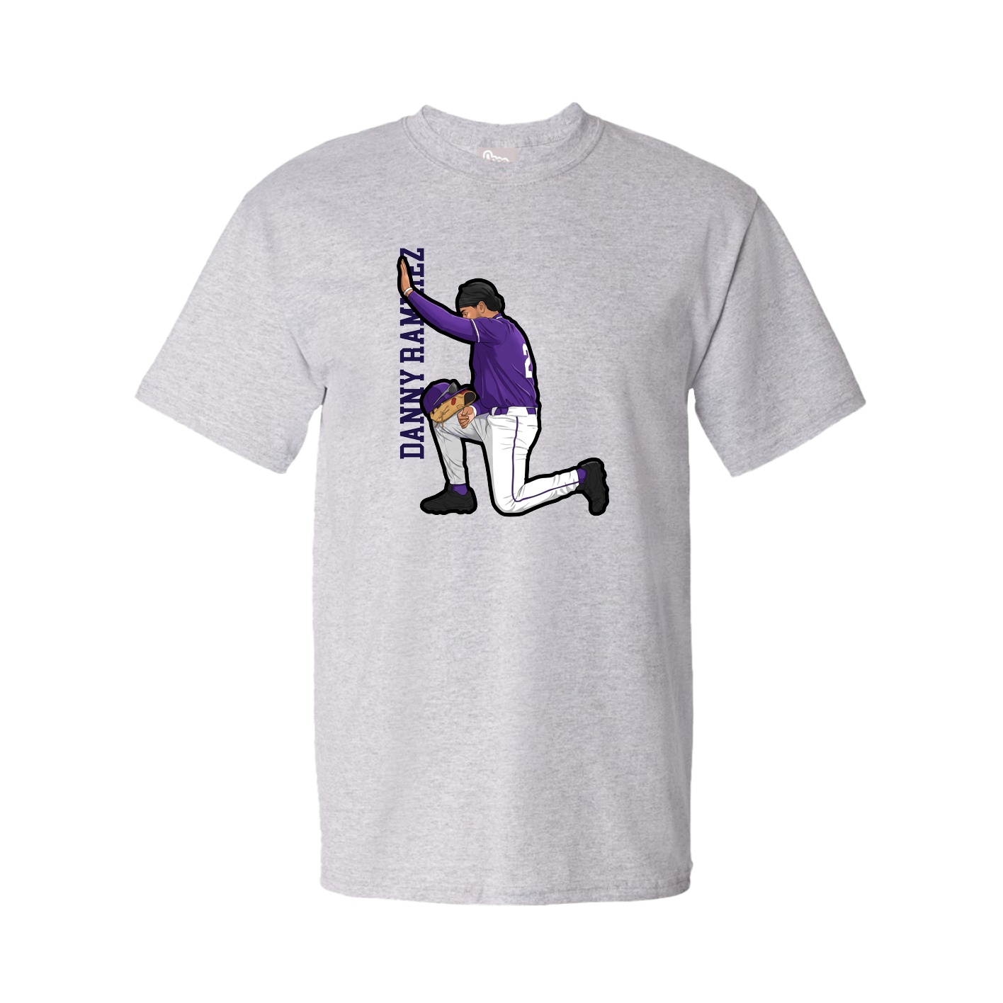 Tee — Name Vertical in Grey