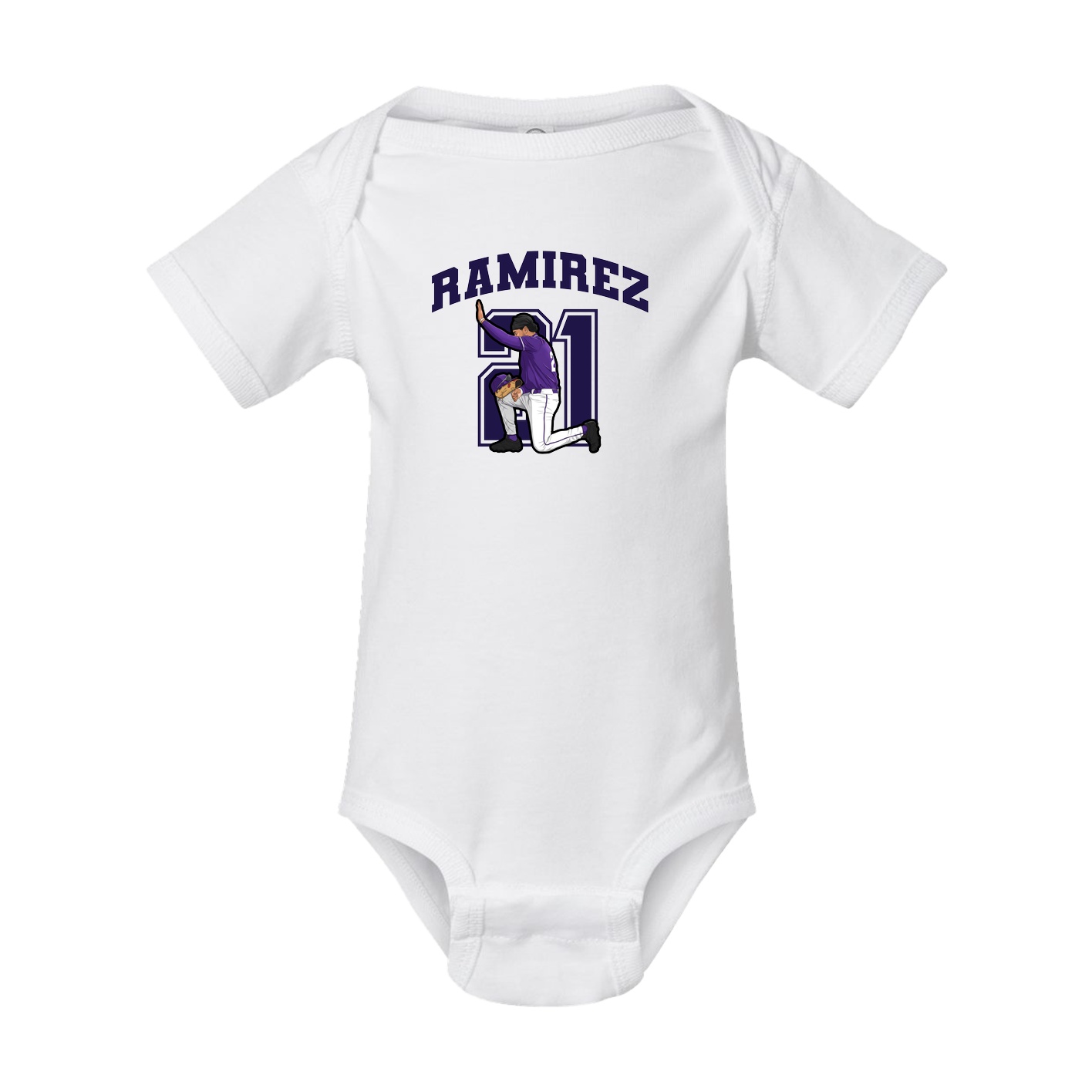 Baby Onesie — Number in White