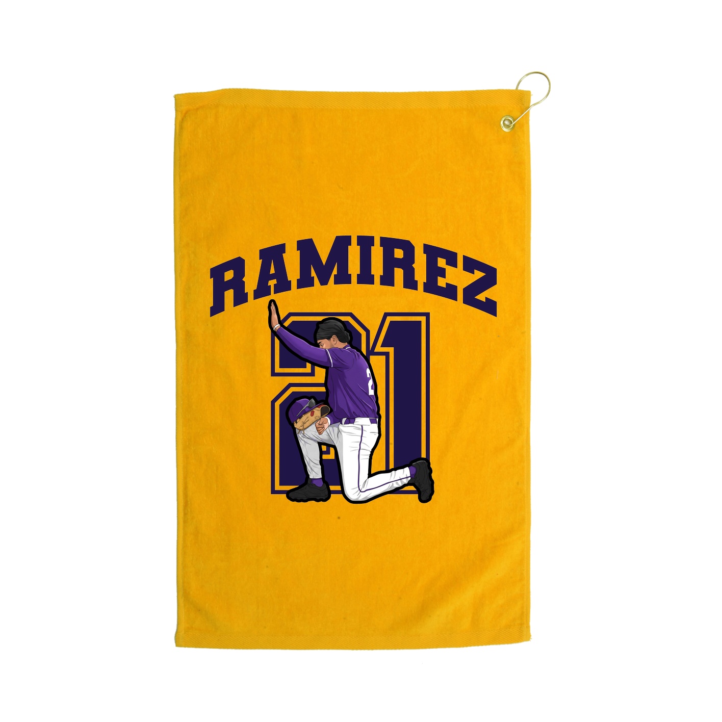 Golf Towel — Number in Gold