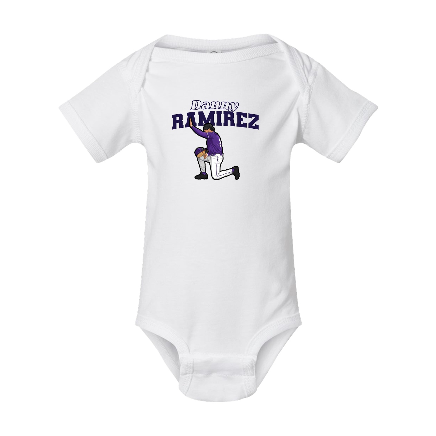 Baby Onesie — Name Arch in White