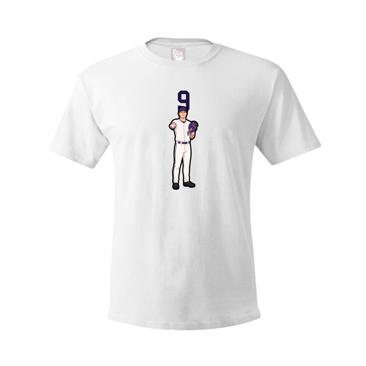 Youth Tee — Number Top in White