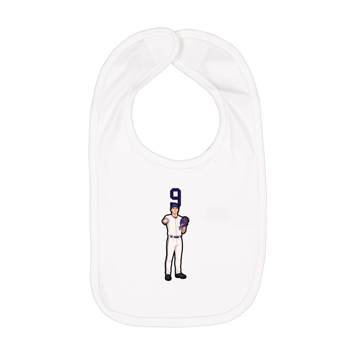 Infant Bib — Number Top in White