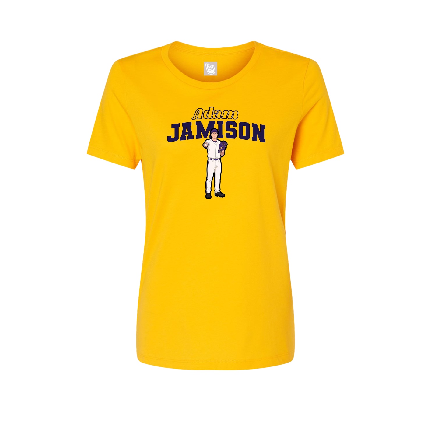 Fitted Women's Tee — Name Arch in Gold