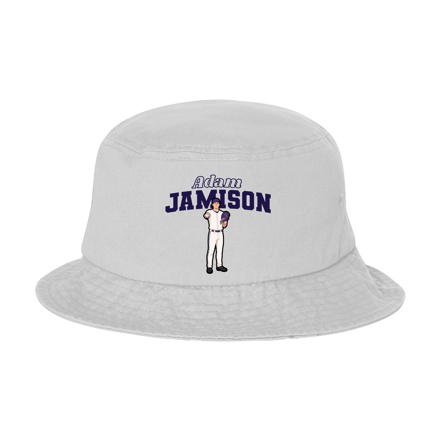 Bucket Cap — Name Arch in White