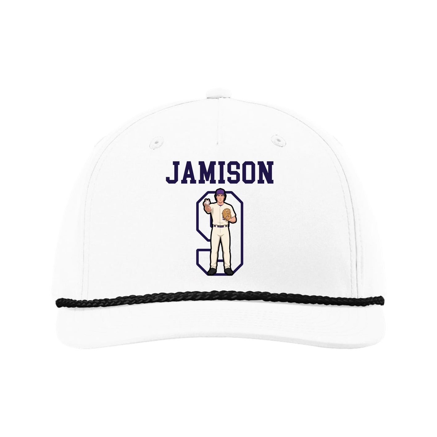 Five-Panel Classic Rope Cap — Shirsey in White