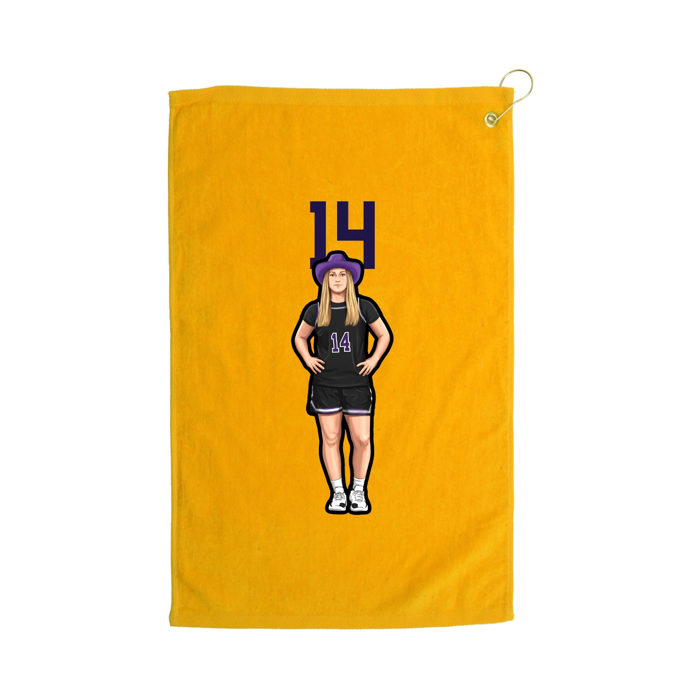 Golf Towel — Number Top in Gold
