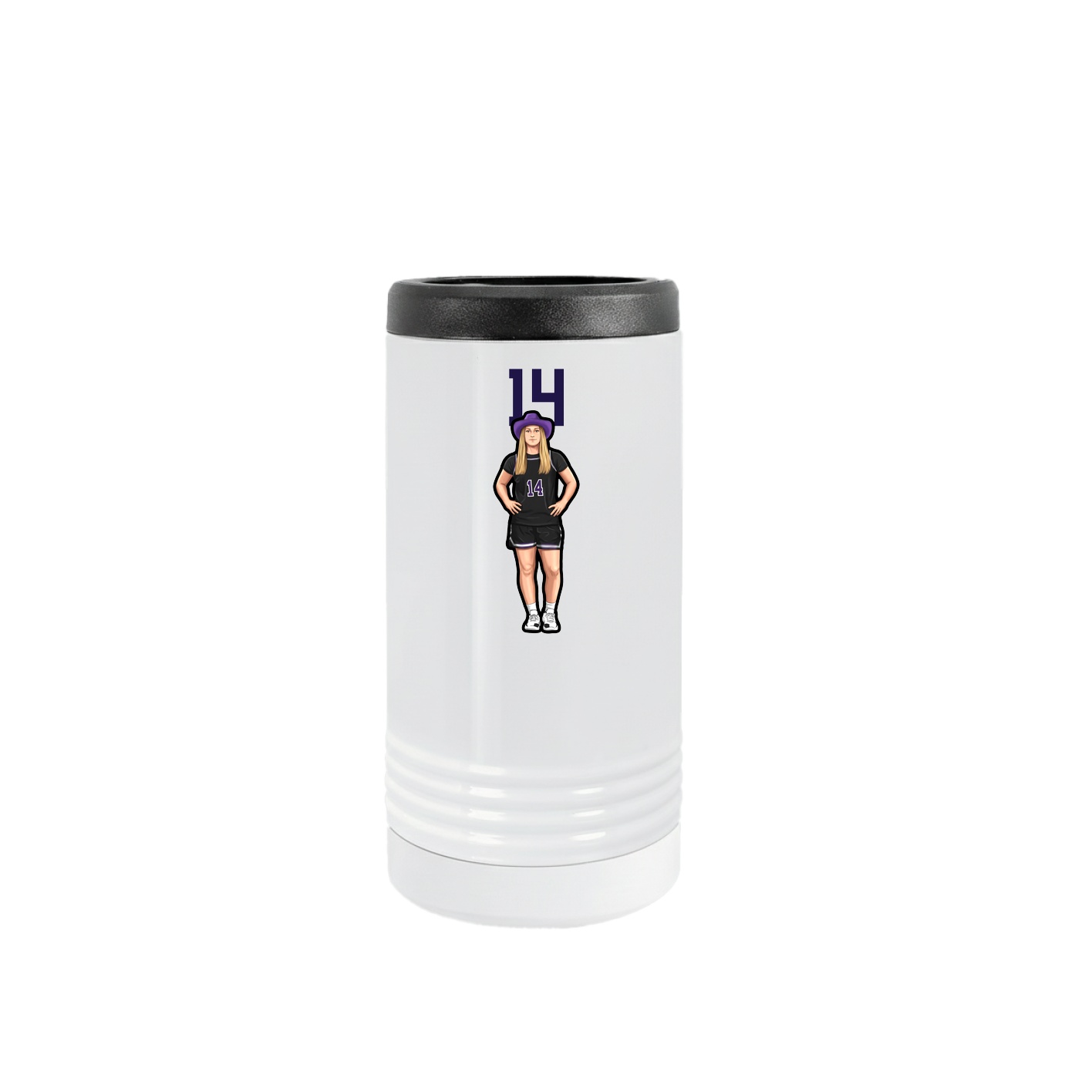Slim Beverage Holder — Number Top in White