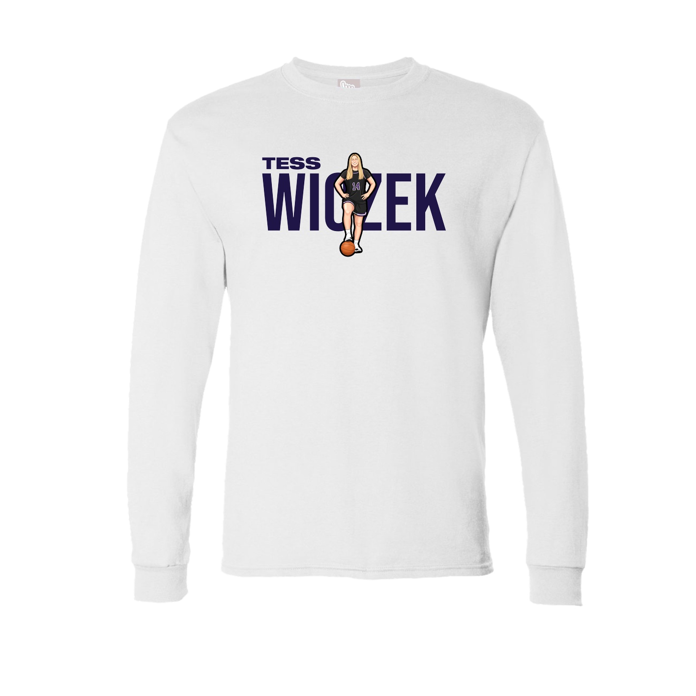 Long Sleeve Tee — Player Name in White