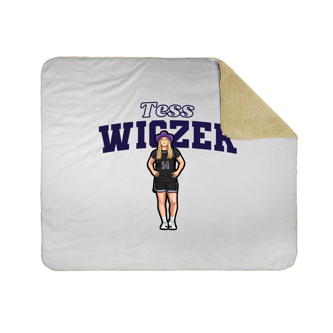 Throw Blanket — Name Arch in White