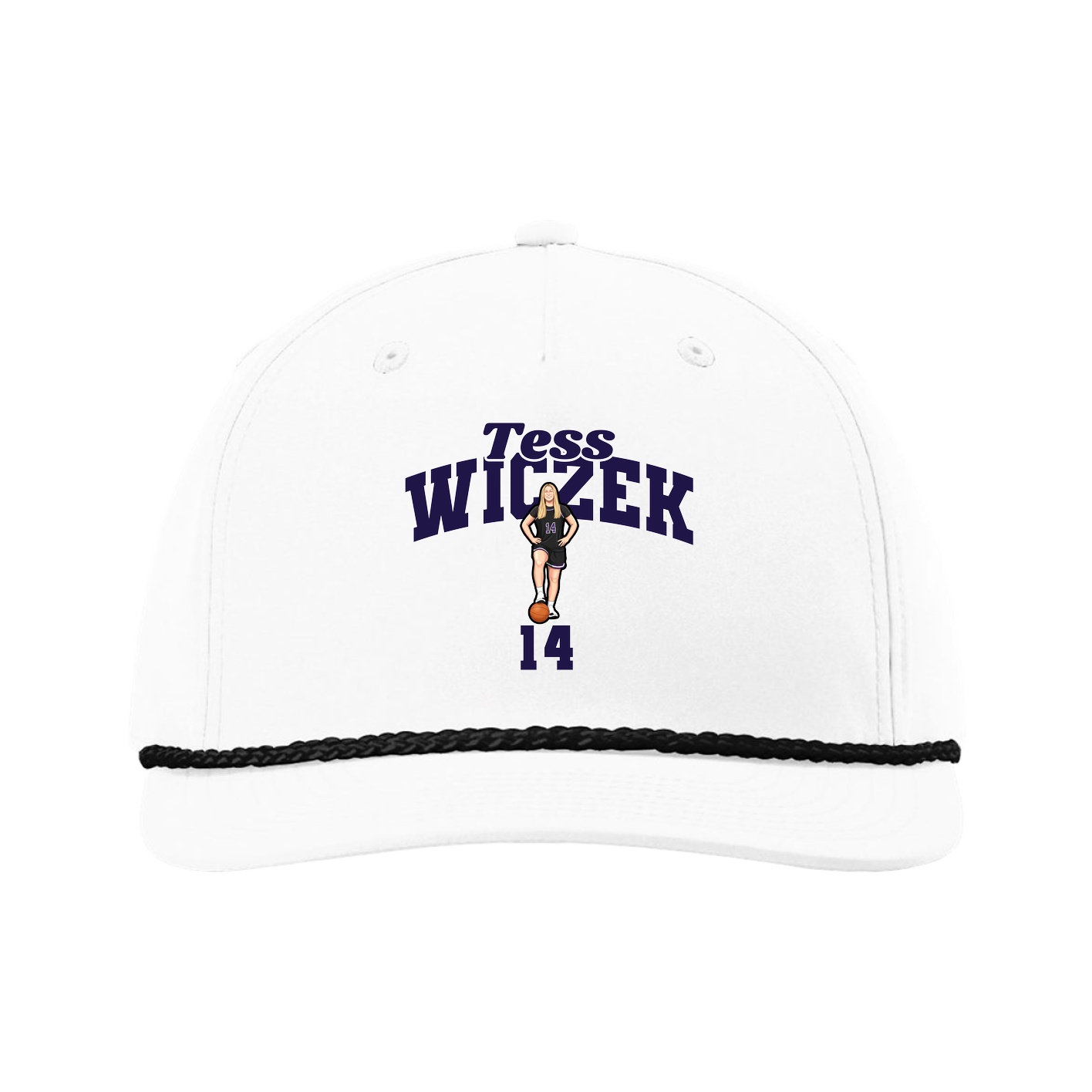 Five-Panel Classic Rope Cap — Signature Arch in White