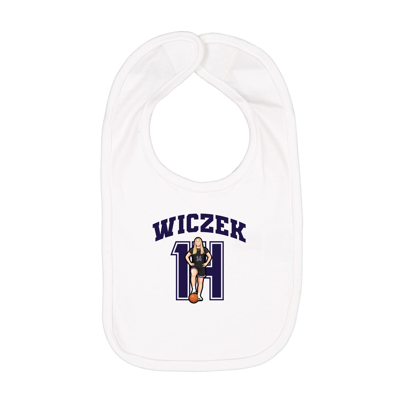 Infant Bib — Number in White