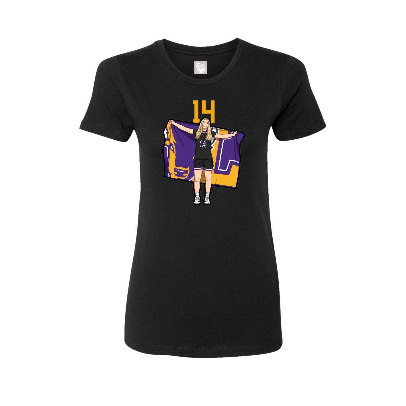 Fitted Women's Tee — Number Top in Black