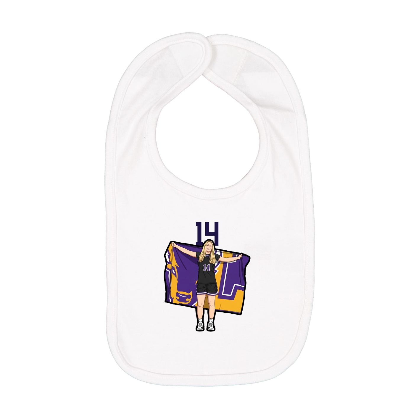 Infant Bib — Number Top in White