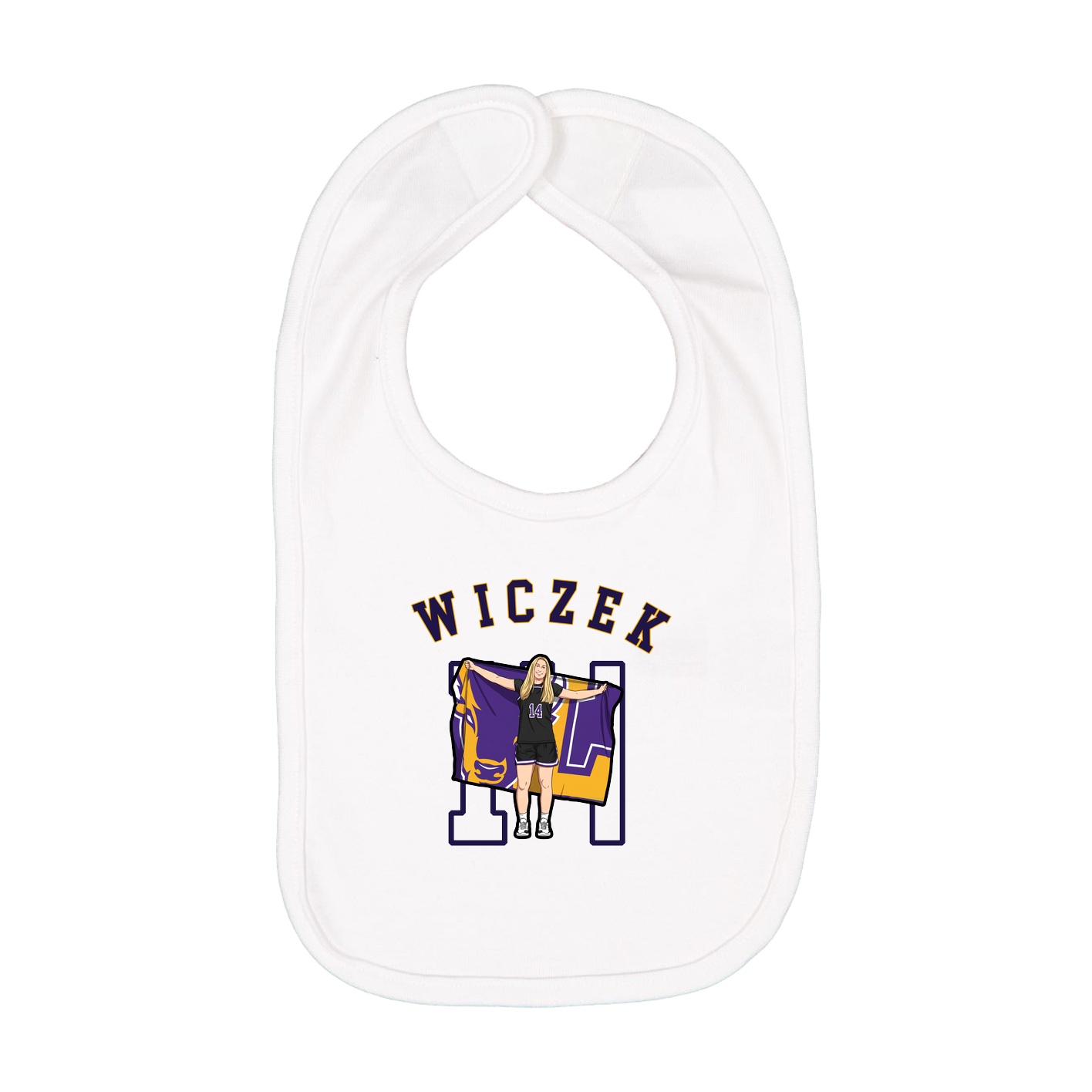 Infant Bib — Shirsey Arch in White