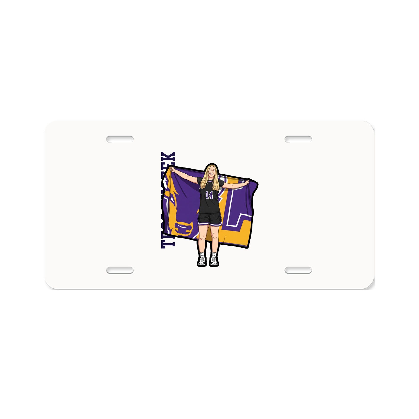 License Plate — Name Vertical in Classic