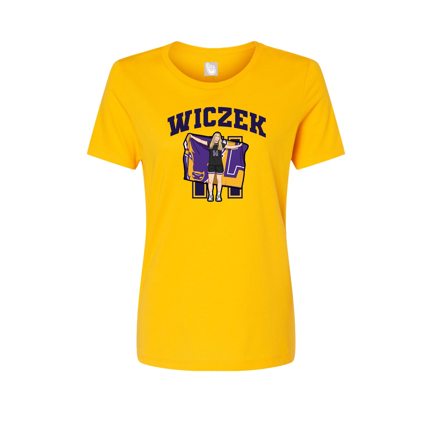 Fitted Women's Tee — Number in Gold