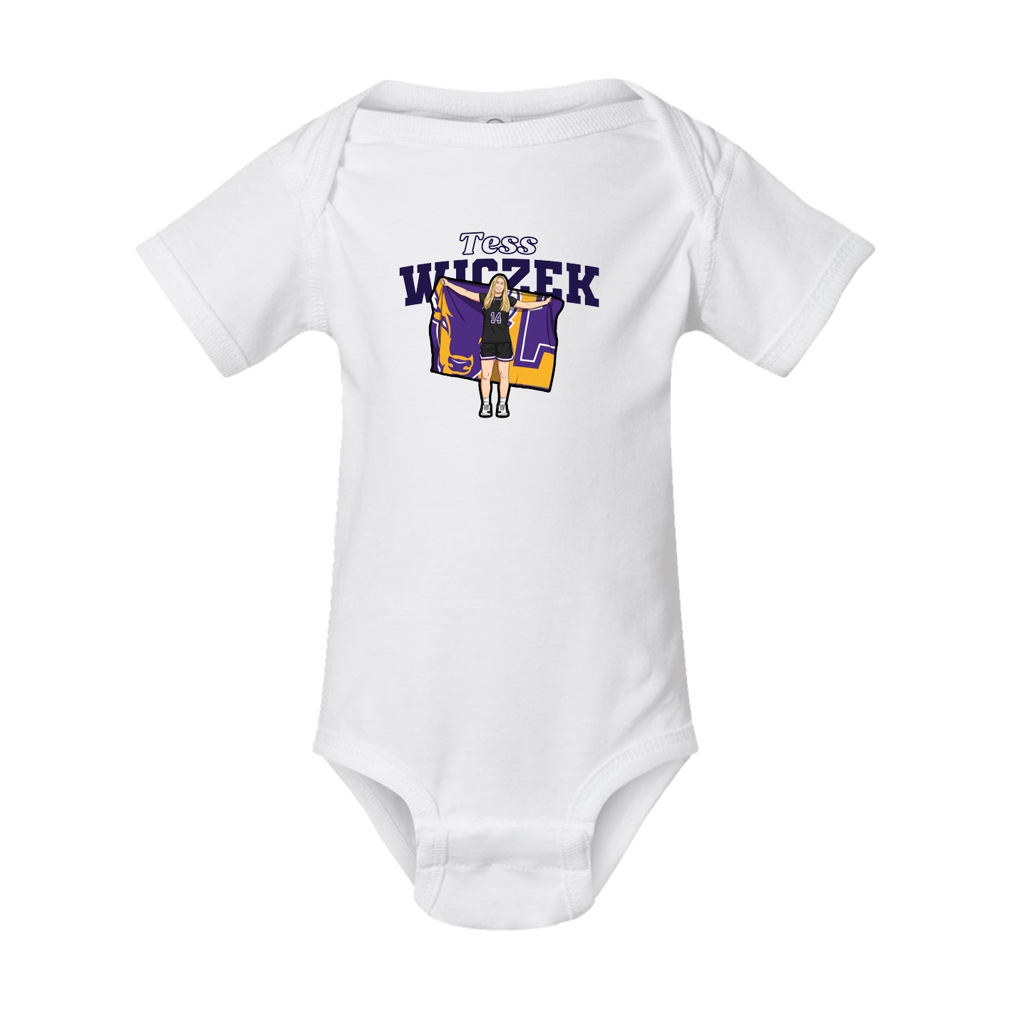 Baby Onesie — Name Arch in White