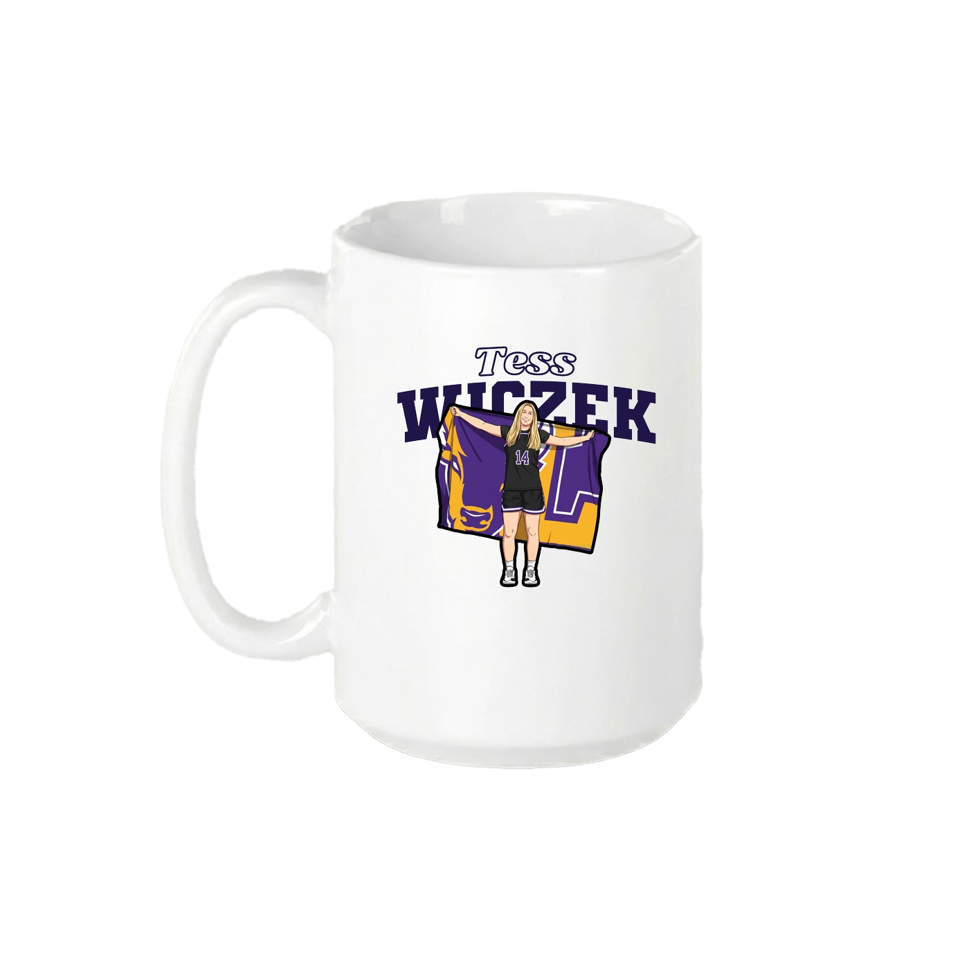 15oz Coffee Mug — Name Arch in White