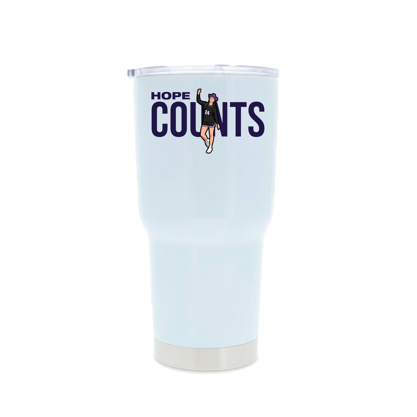 30oz Stainless Steel Tumbler — Player Name in White