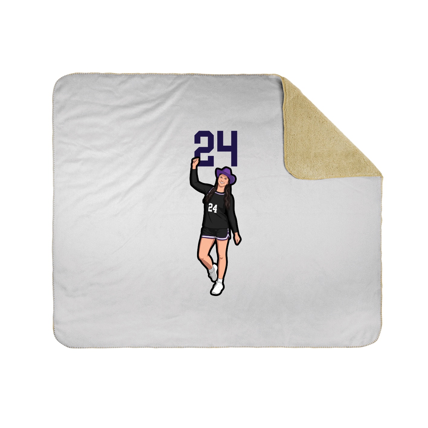Throw Blanket — Number Top in White