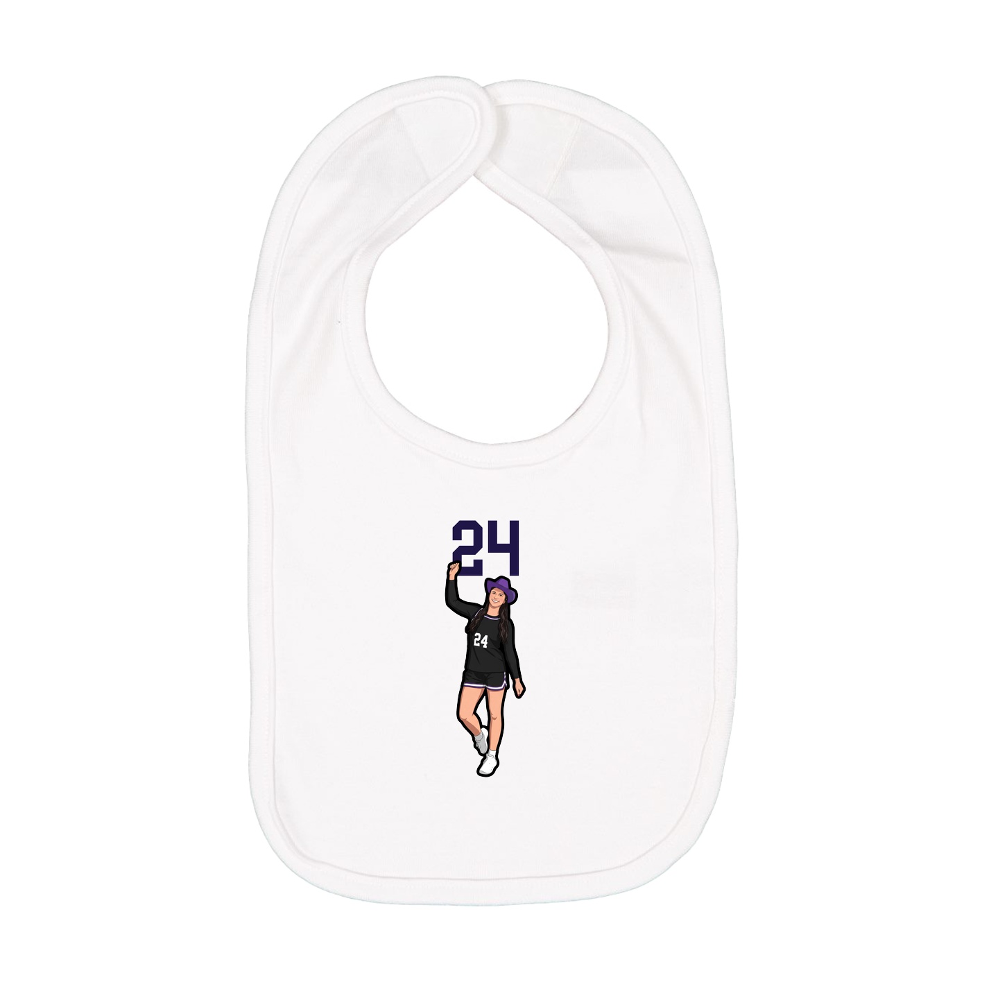 Infant Bib — Number Top in White