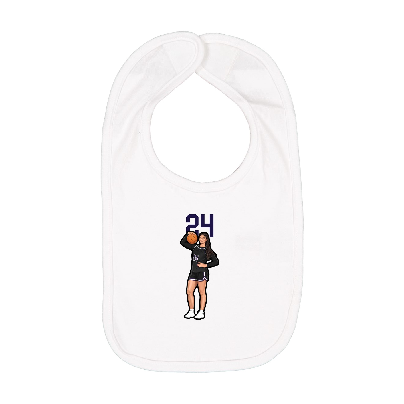 Infant Bib — Number Top in White