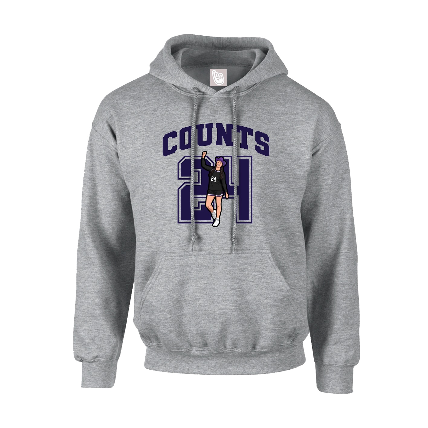 Hoodie — Number in Grey