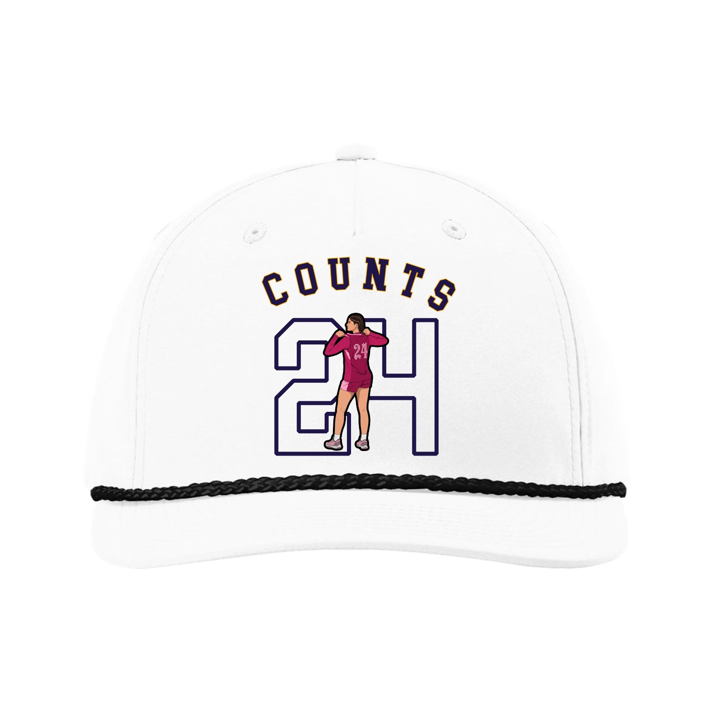 Five-Panel Classic Rope Cap — Shirsey Arch in White