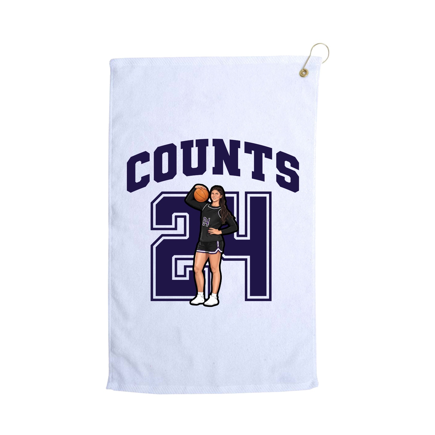 Golf Towel — Number in White