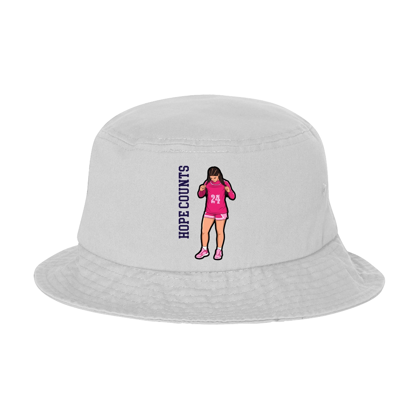 Bucket Cap — Name Vertical in White