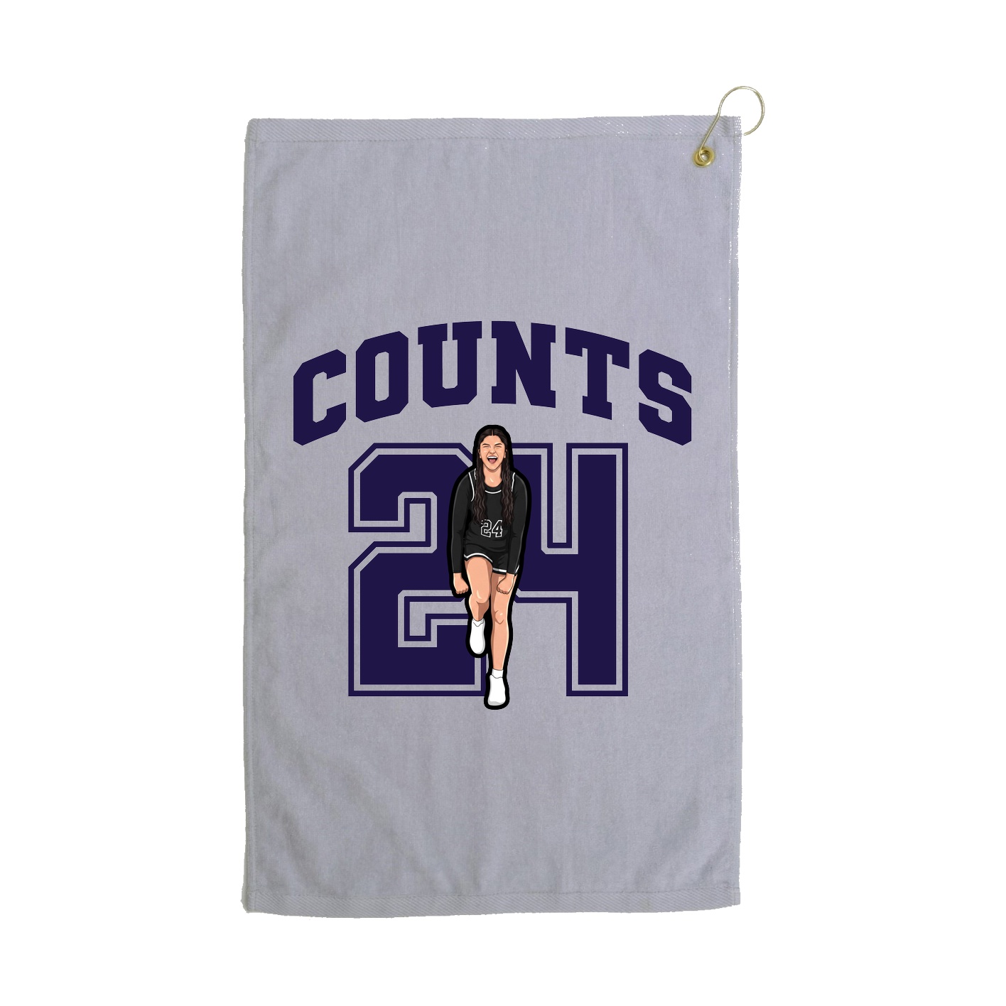 Golf Towel — Number in Grey
