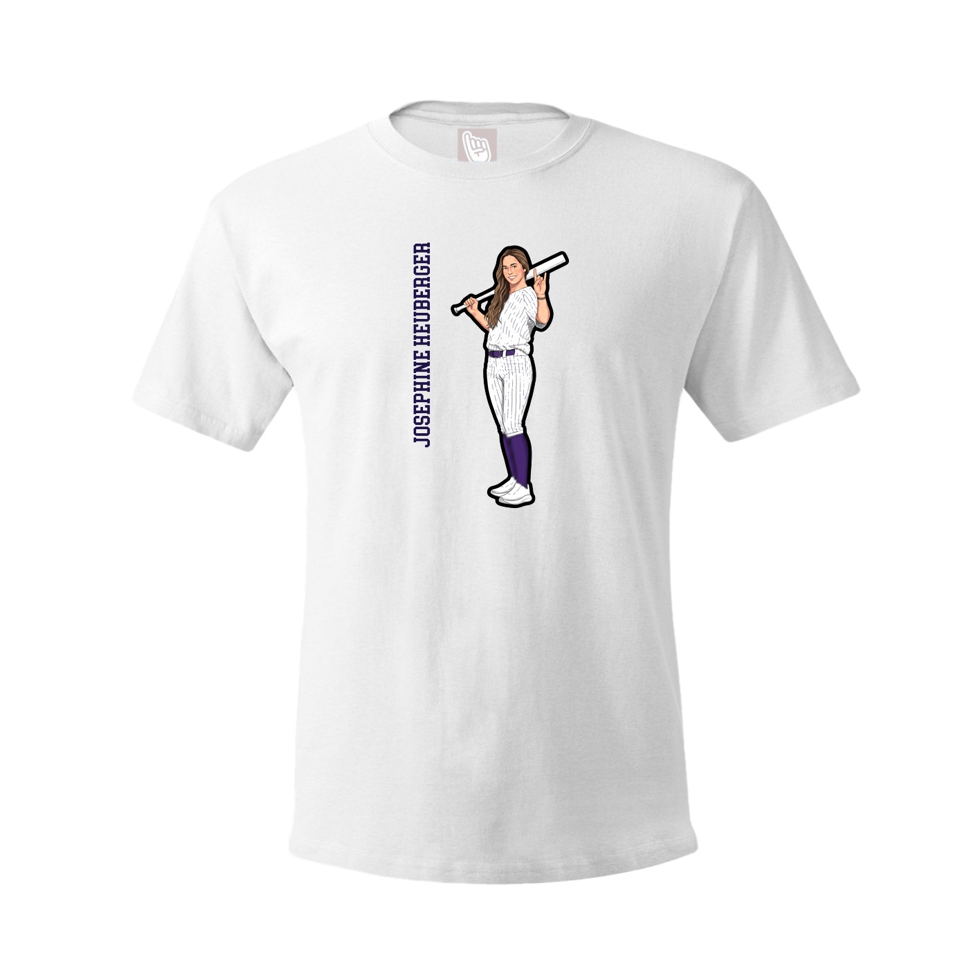 Youth Tee — Name Vertical in White