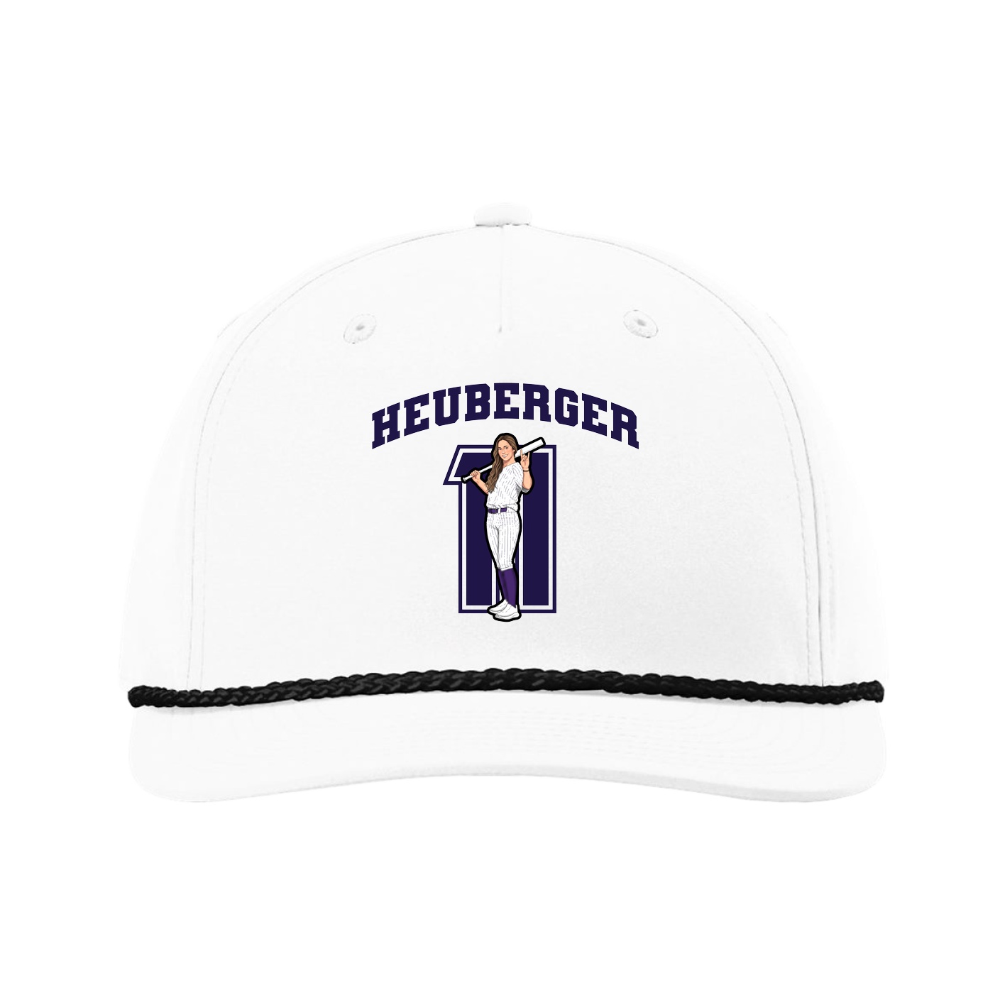 Five-Panel Classic Rope Cap — Number in White