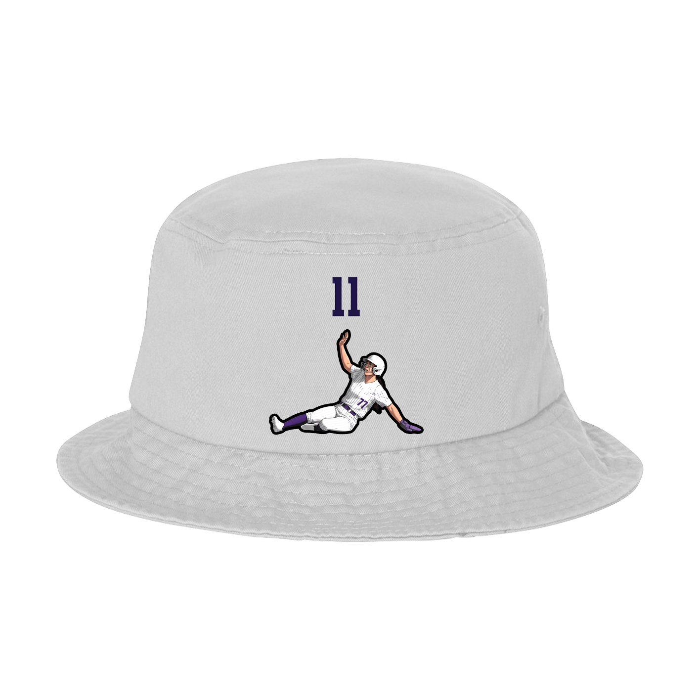 Bucket Cap — Number Top in White