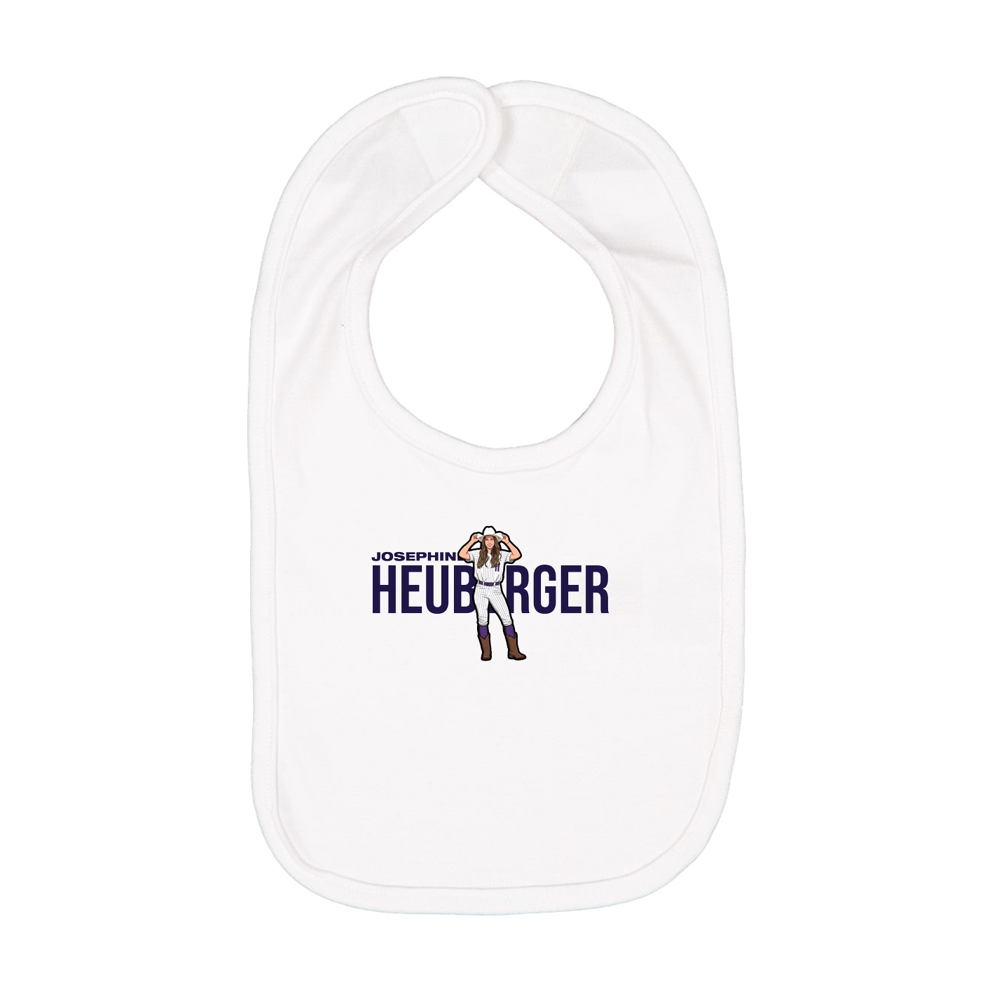 Infant Bib — Player Name in White