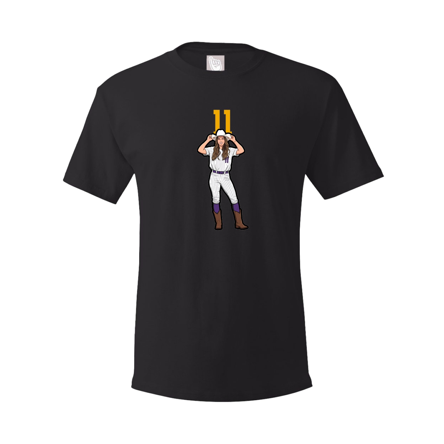 Youth Tee — Number Top in Black