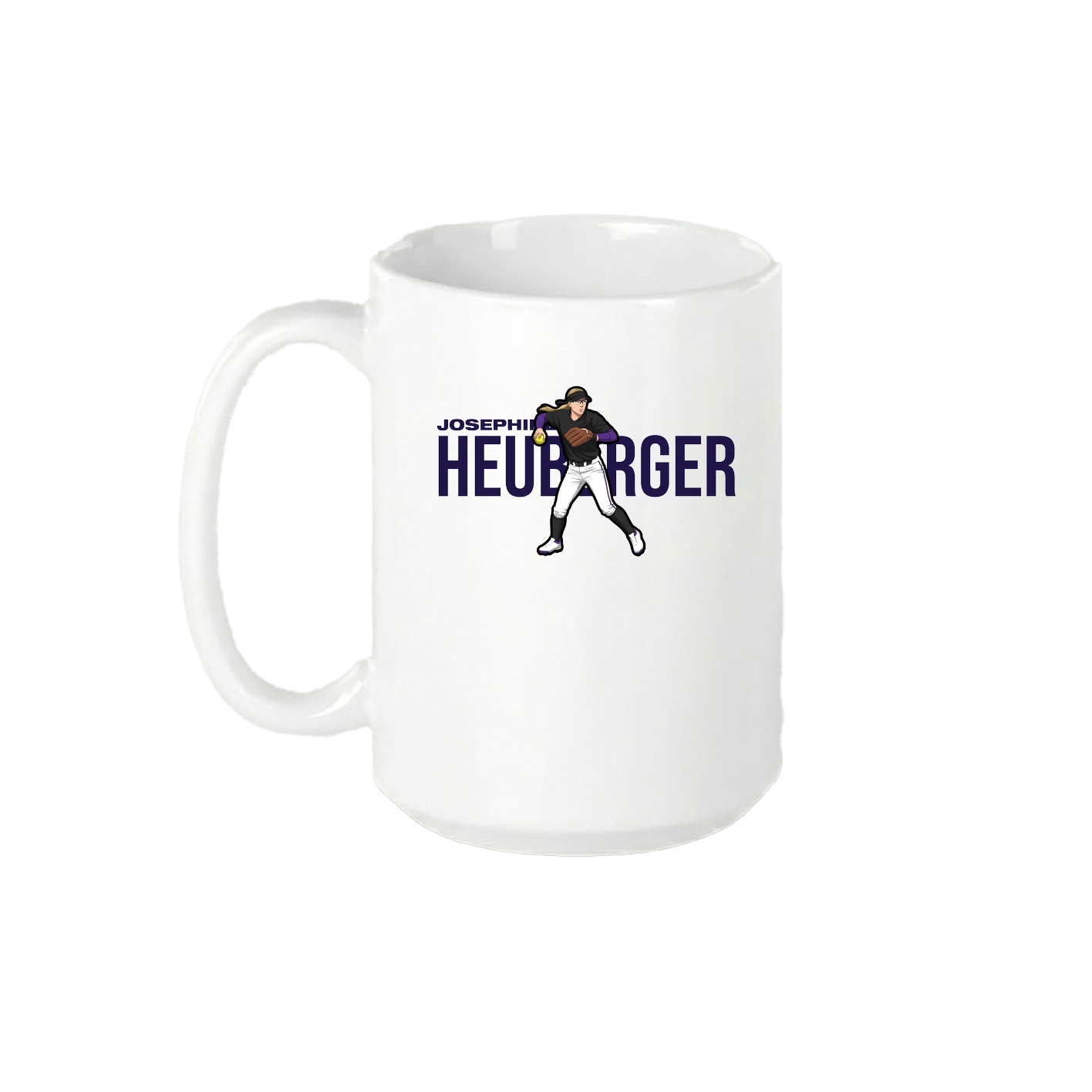 15oz Coffee Mug — Player Name in White