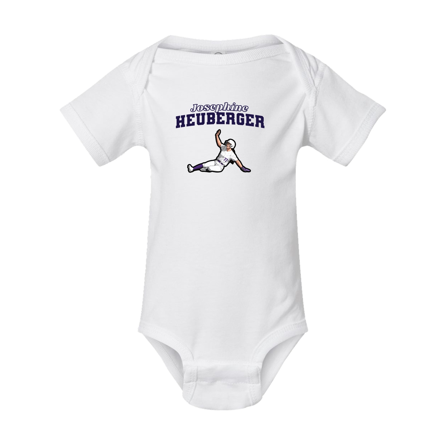 Baby Onesie — Name Arch in White