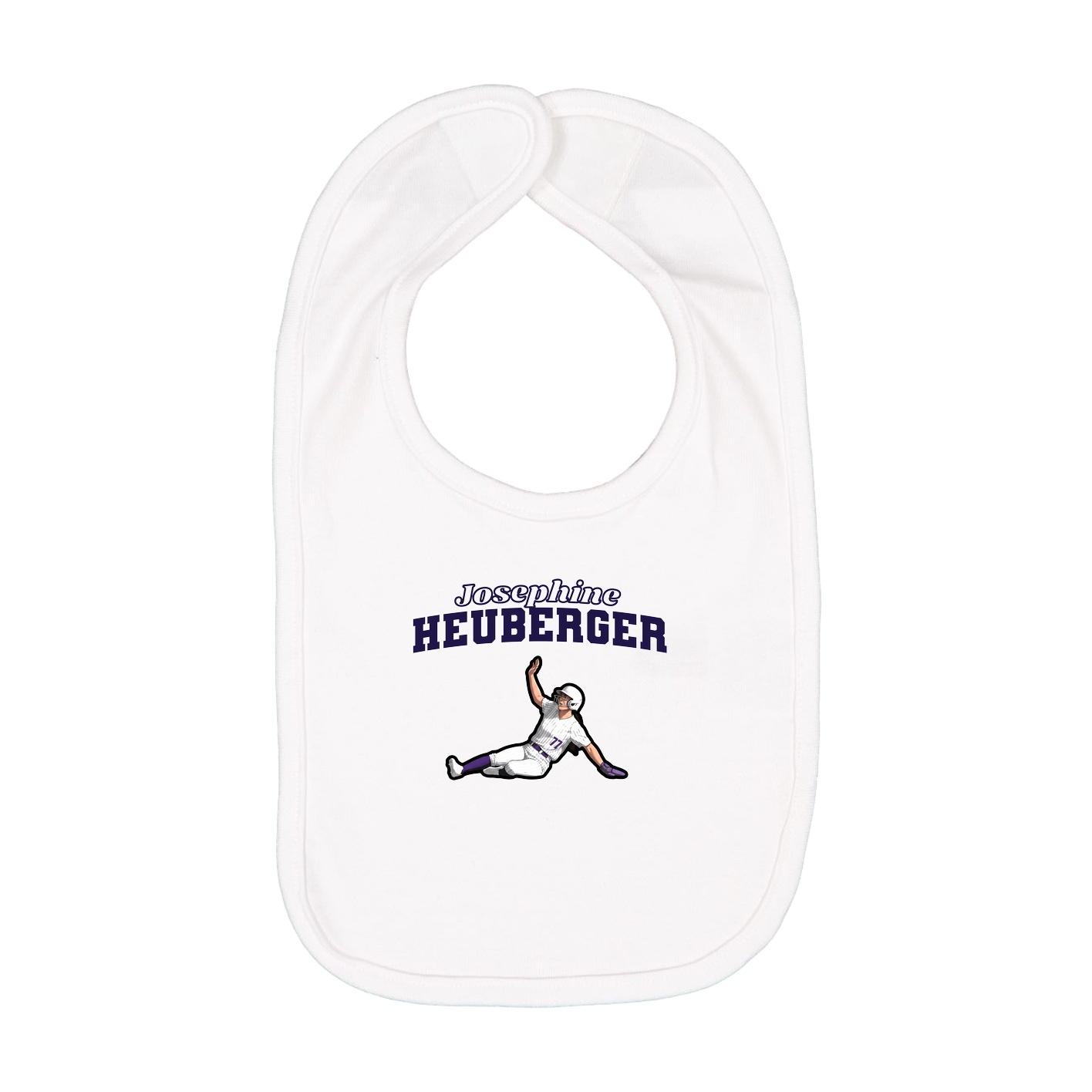 Infant Bib — Name Arch in White