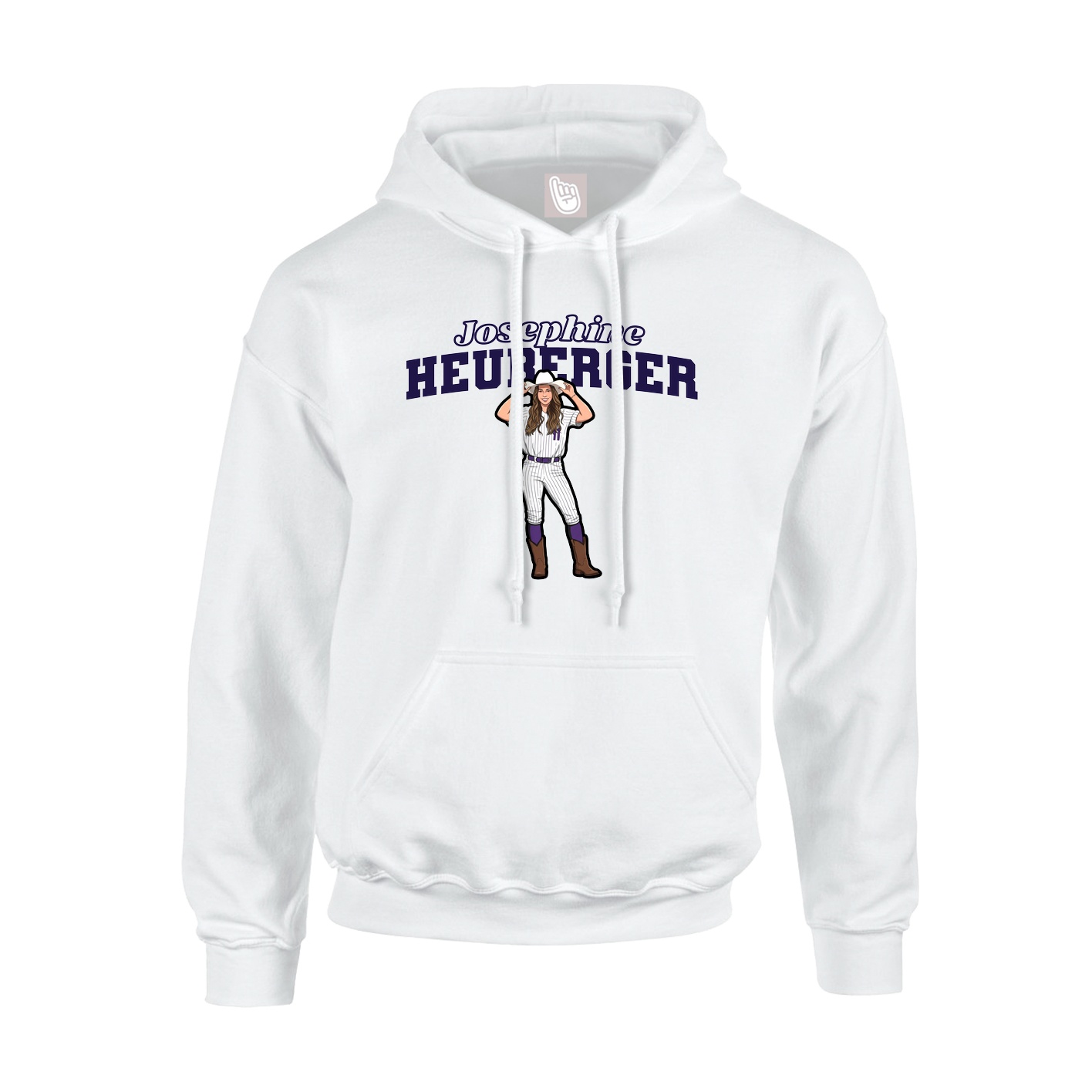 Youth Hoodie — Name Arch in White