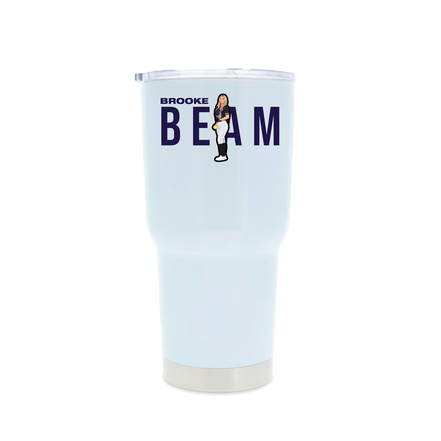 30oz Stainless Steel Tumbler — Player Name in White