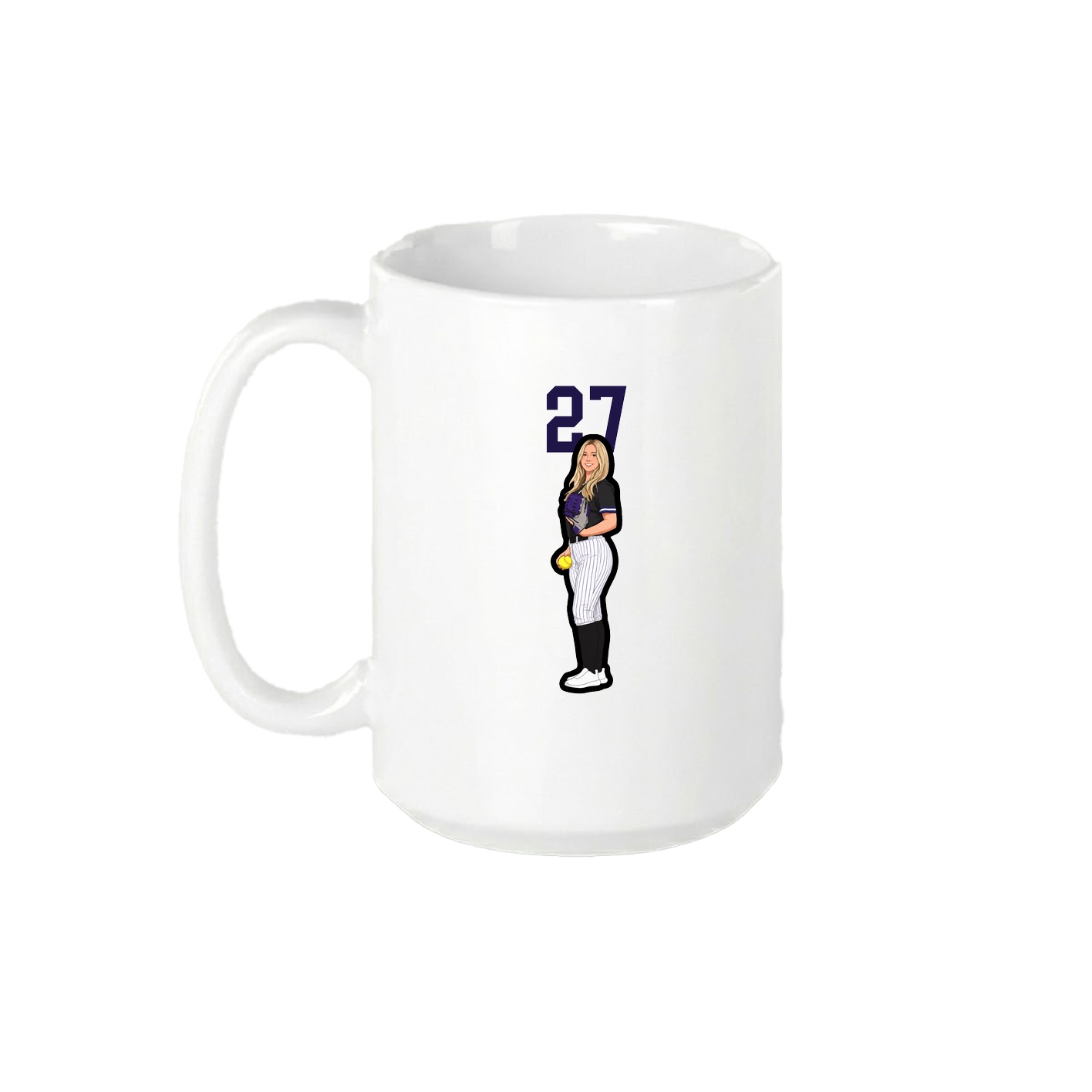 15oz Coffee Mug — Number Top in White