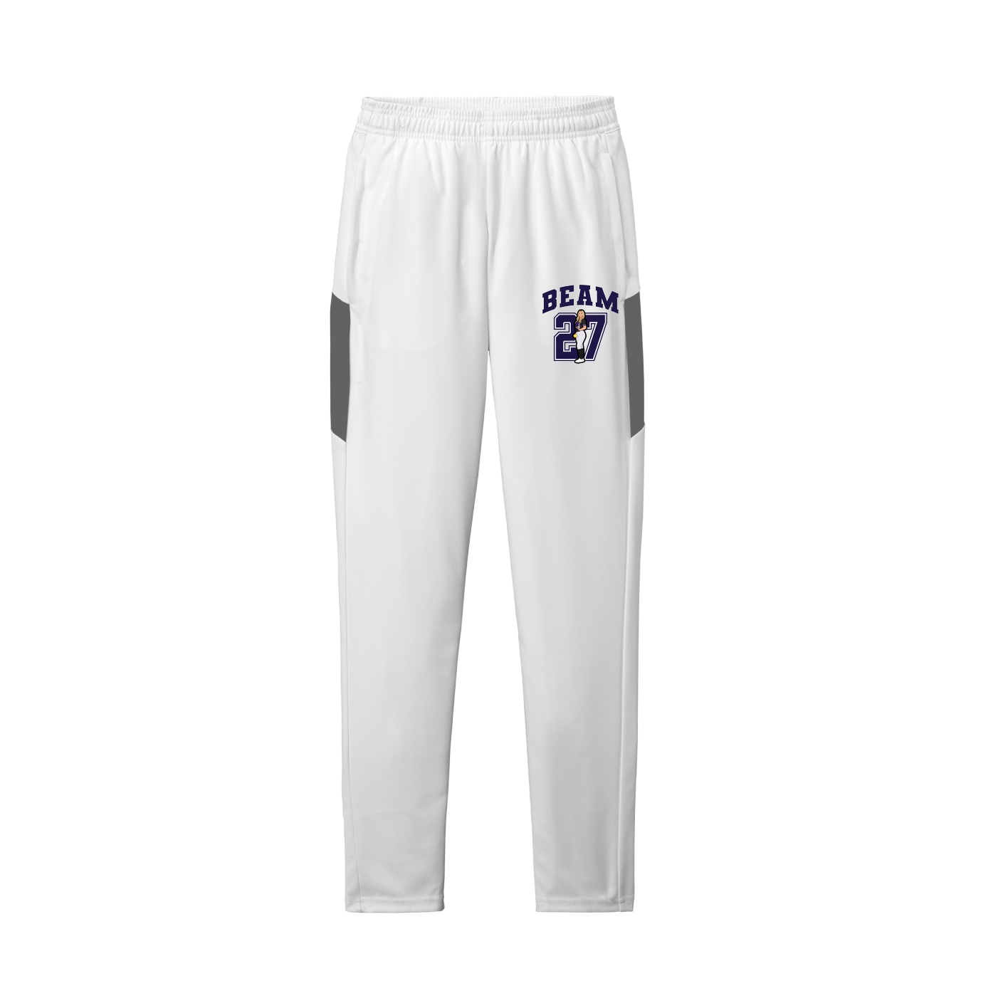 Team Travel Pant — Number in White/Grey
