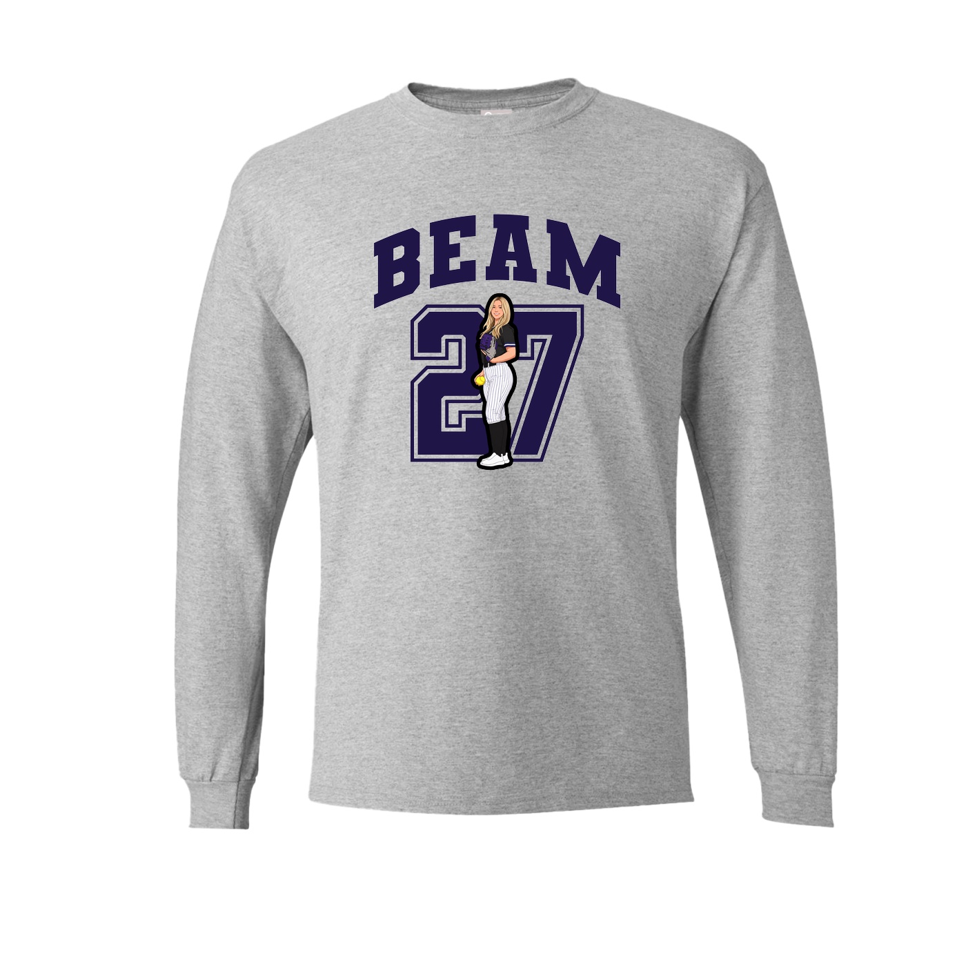 Long Sleeve Tee — Number in Grey